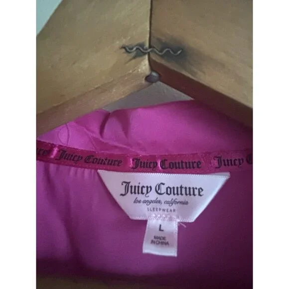 Juicy couture women’s three-piece pajama set large hot pink silky rhinestones - Picture 8 of 12